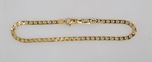 18CT YELLOW GOLD ITALIAN FANCY ANCHOR LINK 21CM BRACELET