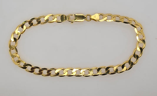 18CT YELLOW GOLD ITALIAN IMPORTED 21CM 12.3G CURB BRACELET