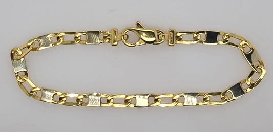 18CT TWO TONE IMPORTED ITALIAN 19CM FANCY BRACELET