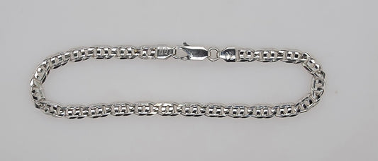 18CT WHITE GOLD ITALIAN IMPORTED 19CM 9.4G BIRDSEYE BRACELET