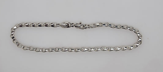 18CT WHITE GOLD ITALIAN IMPORTED 21CM 9.9G FANCY BRACELET