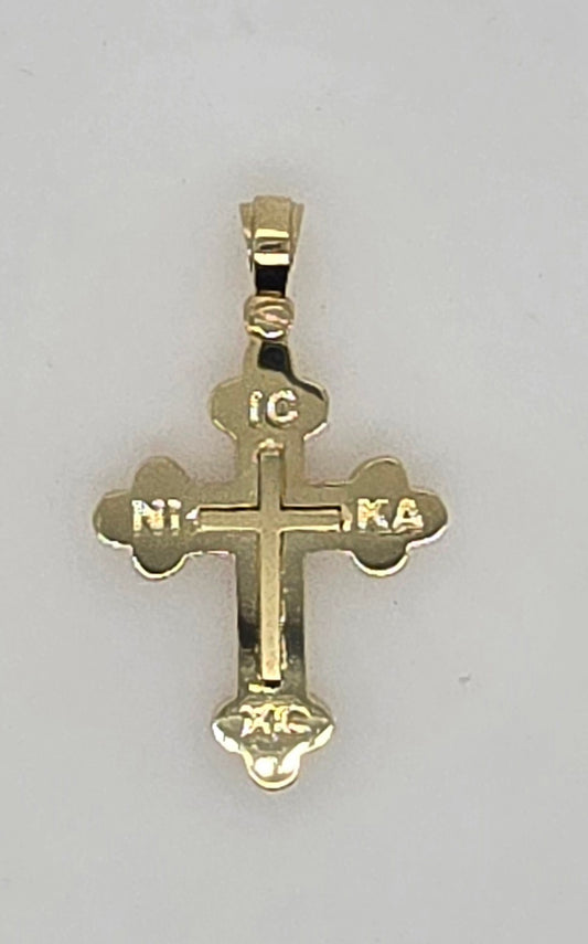 9CT YELLOW GOLD IMPORTED 25MM X 19MM CROSS PENDANT.