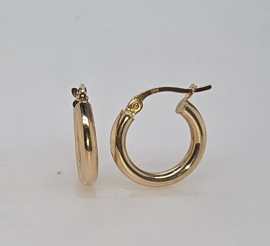 9CT YELLOW GOLD IMPORTED HOOP EARRINGS