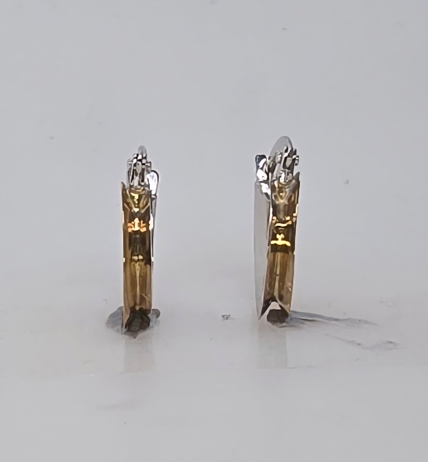 9CT TWO TONE IMPORTED CONCAVED HOOP EARRINGS