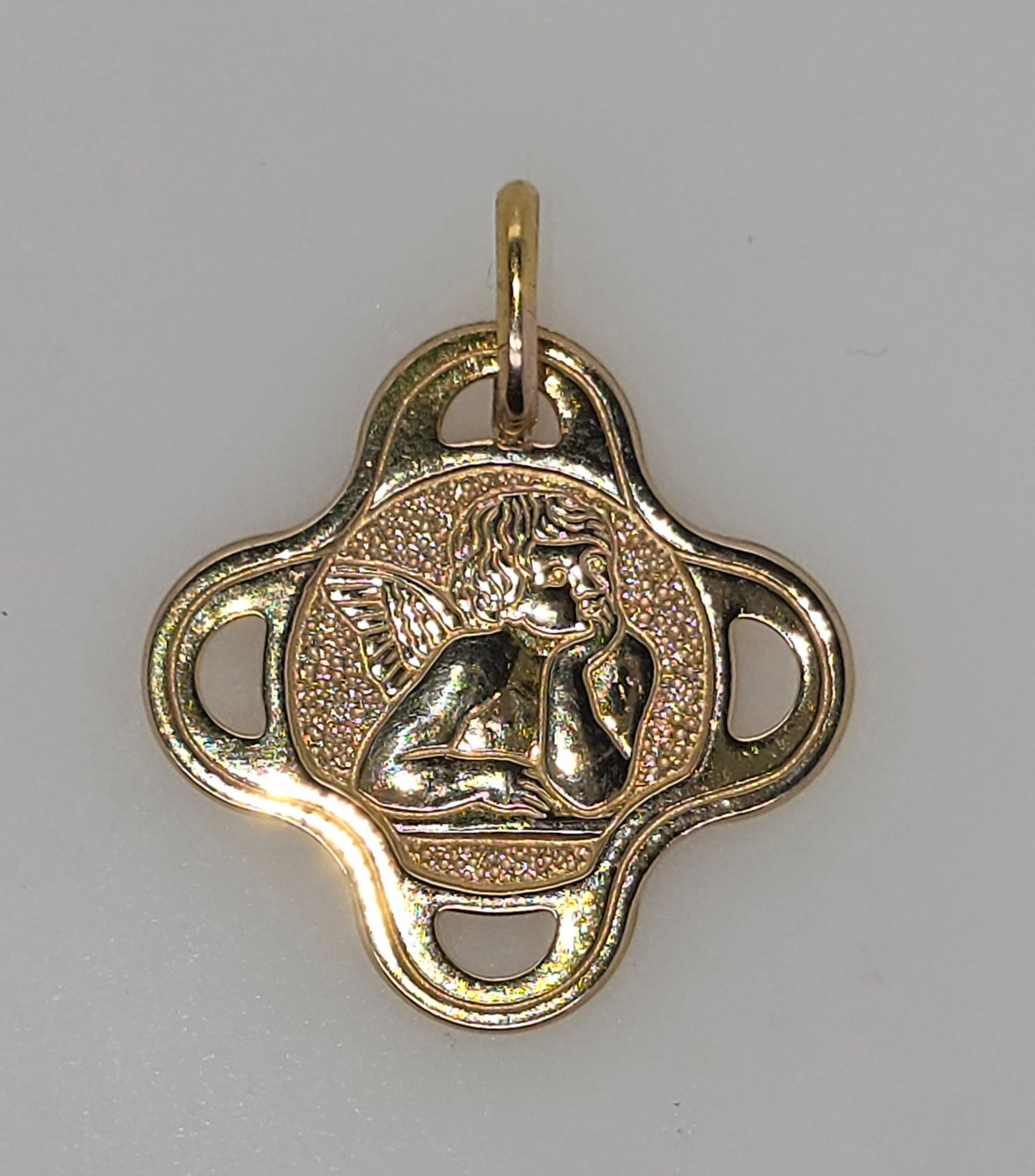 9CT YELLOW GOLD IMPORTED ITALIAN FANCY ANGEL CHARM
