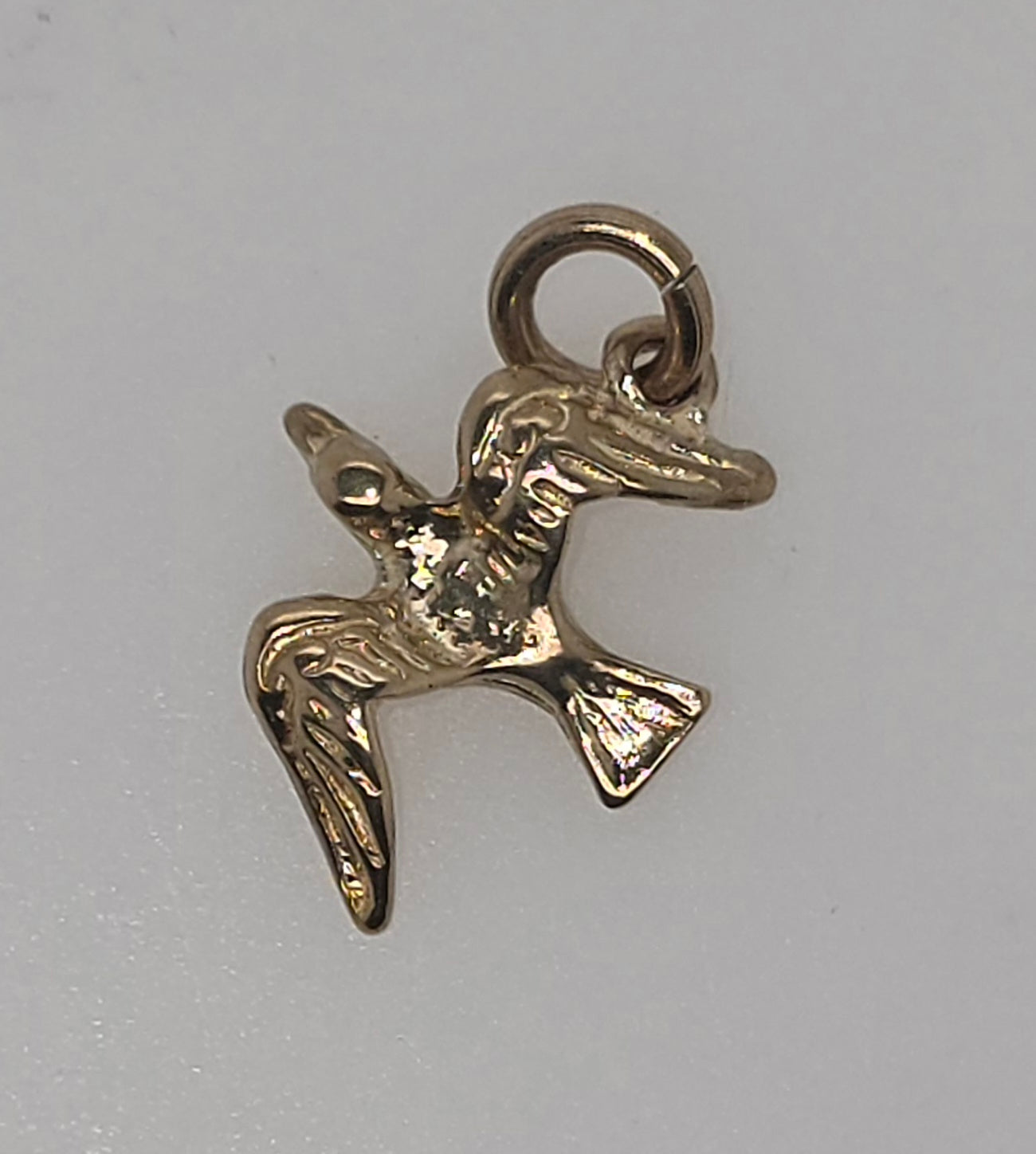 9CT YELLOW GOLD SOLID 11 X 13MM DOVE CHARM