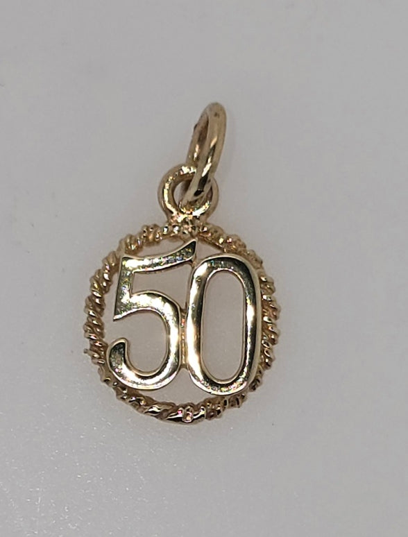 9CT YELLOW GOLD SOLID 11.2MM TWIST CIRCLE 50 CHARM.