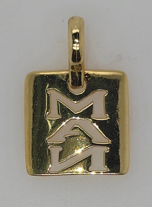 18CT YELLOW GOLD IMPORTED 15MM MAN PENDANT.