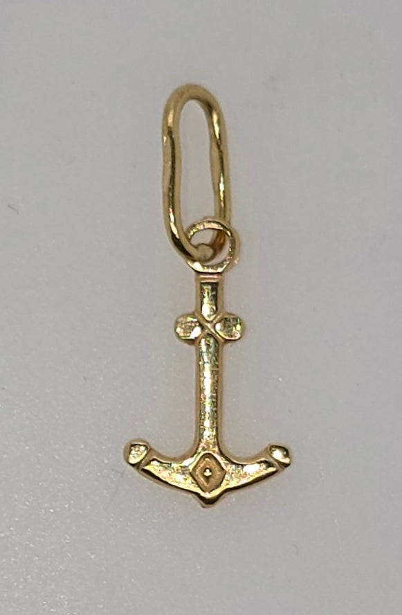 18CT YELLOW GOLD IMPORTED 11MM ANCHOR CHARM