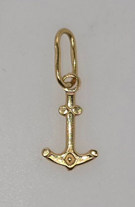 18CT YELLOW GOLD IMPORTED 11MM ANCHOR CHARM