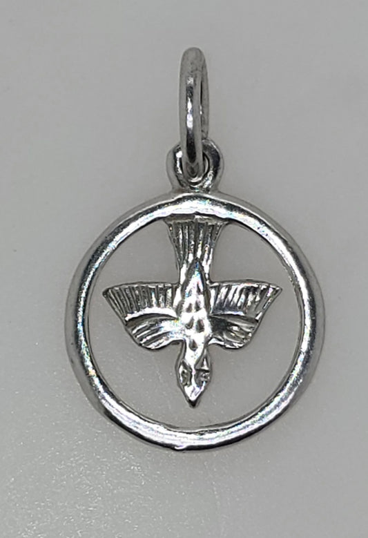 STERLING SILVER 15MM DOVE PENDANT.