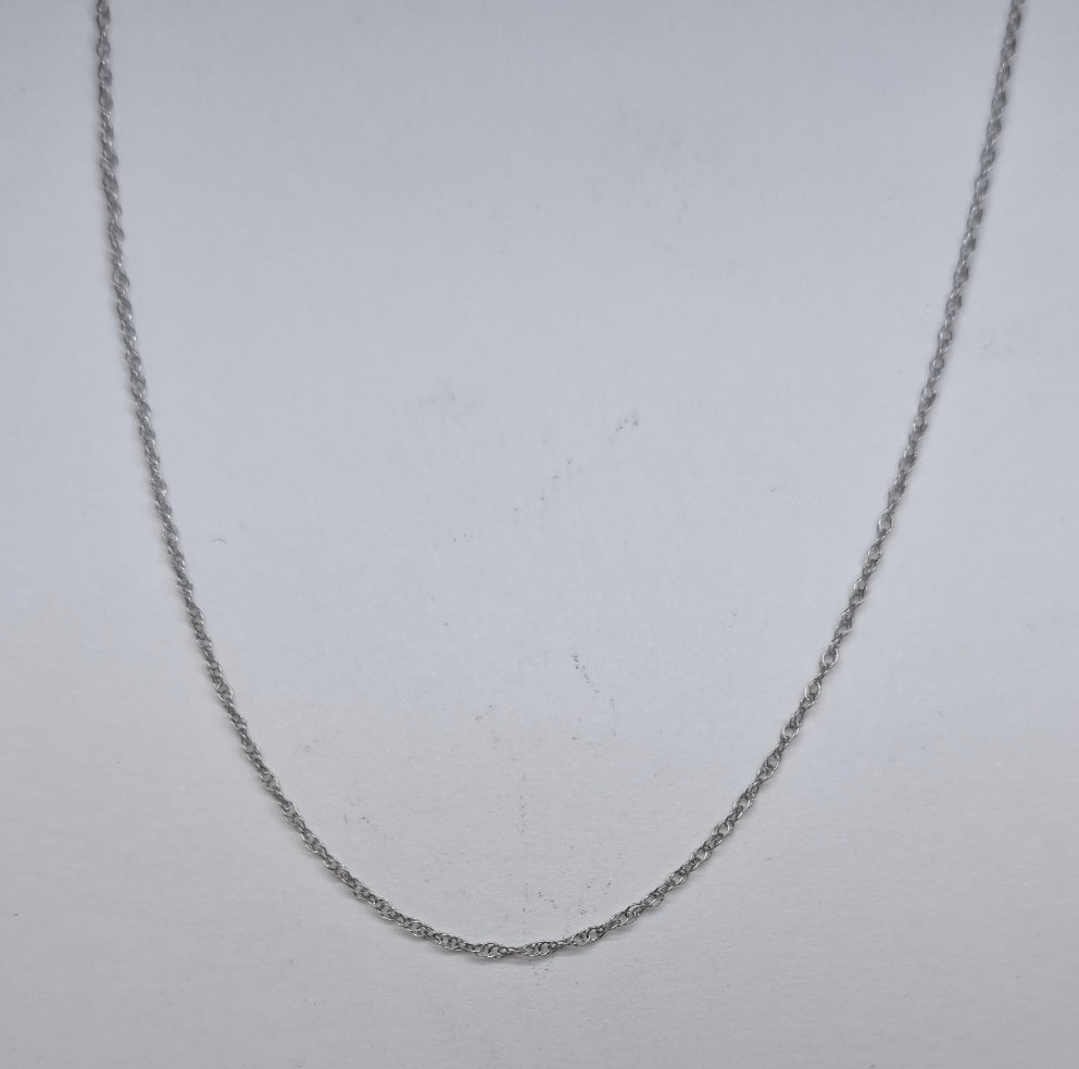 9ct White Gold 45cm Chain