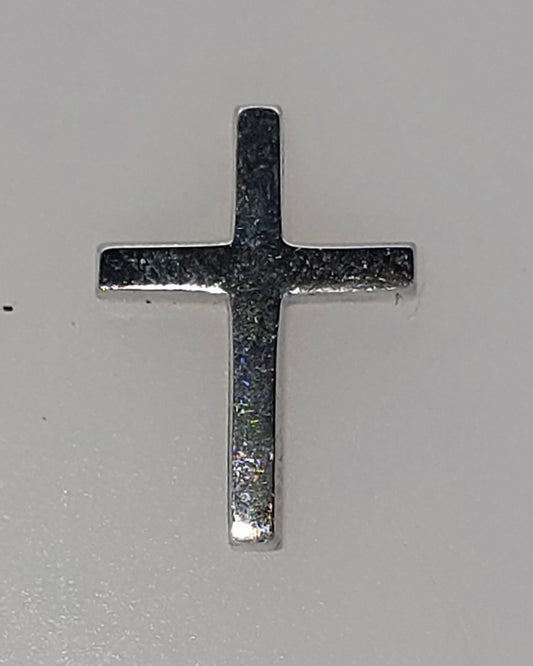 9CT WHITE GOLD IMPORTED POLISHED 14.5 X 10.6MM CROSS SLIDER PENDANT.
