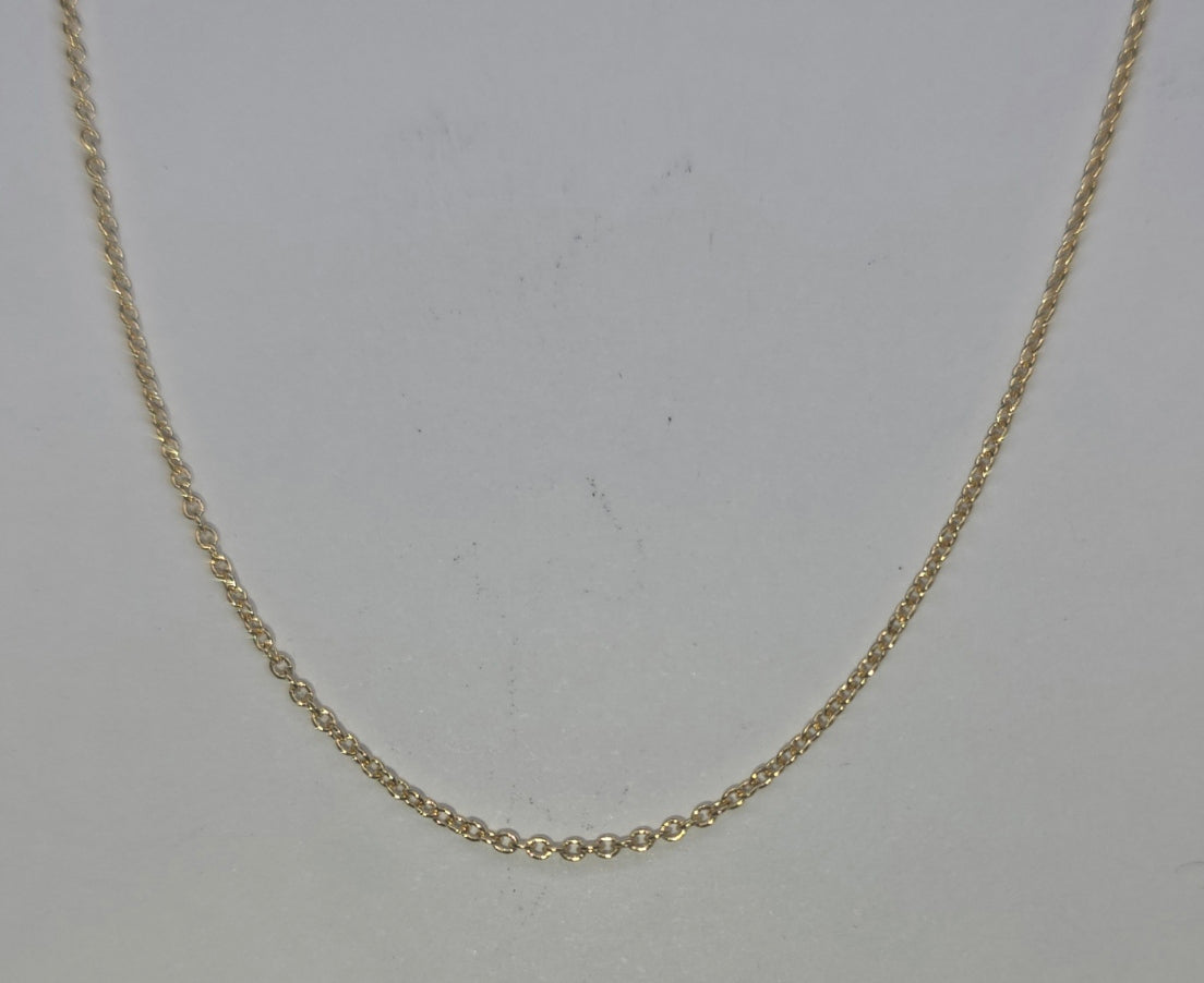 18CT YELLOW GOLD IMPORTED .9MM DIAMOND CUT CABLE 45CM 1.25GRAM CHAIN.