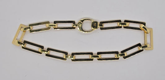 9CT YELLOW GOLD IMPORTED 5.3MM X 13MM MODERN LINK 19CM BRACELET.