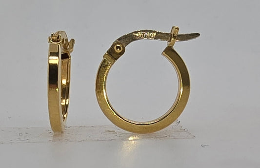 18CT YELLOW GOLD IMPORTED HOOP EARRINGS