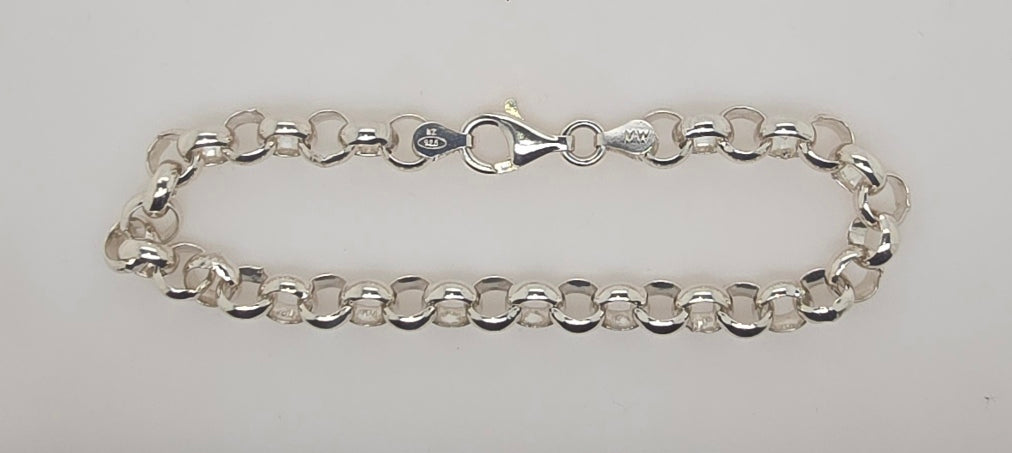 STERLING SILVER 19CM ROUND BELCHER BRACELET