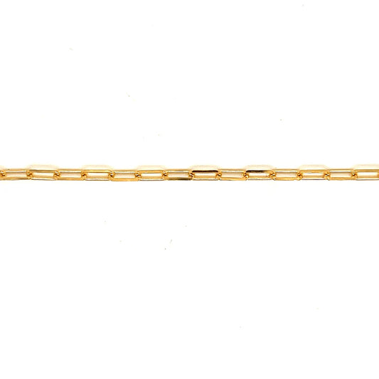 9CT YELLOW GOLD SOLID 19CM PAPERCLIP BRACELET.