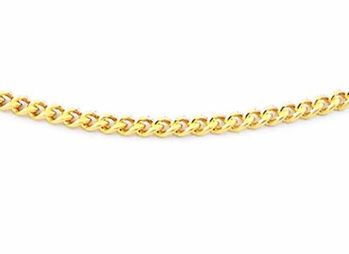 9CT YELLOW GOLD IMPORTED ITALIAN 45CM X 1MM SOLID CURB CHAIN 1.52GRAMS