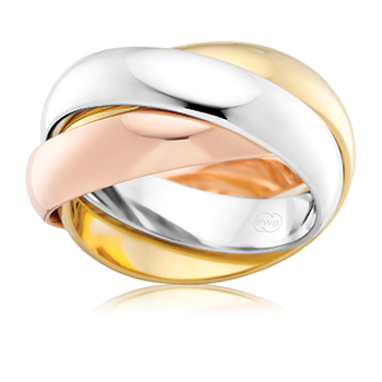 9CT THREE-TONE SOLID 3MM X 1.4MM RUSSIAN WEDDER