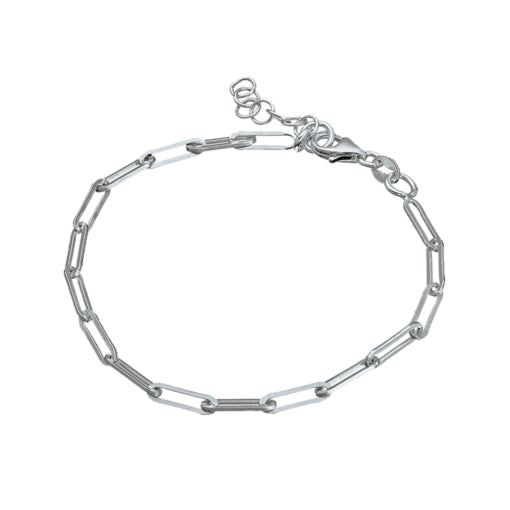 STERLING SILVER 19CM PAPERCLIP BRACELET.