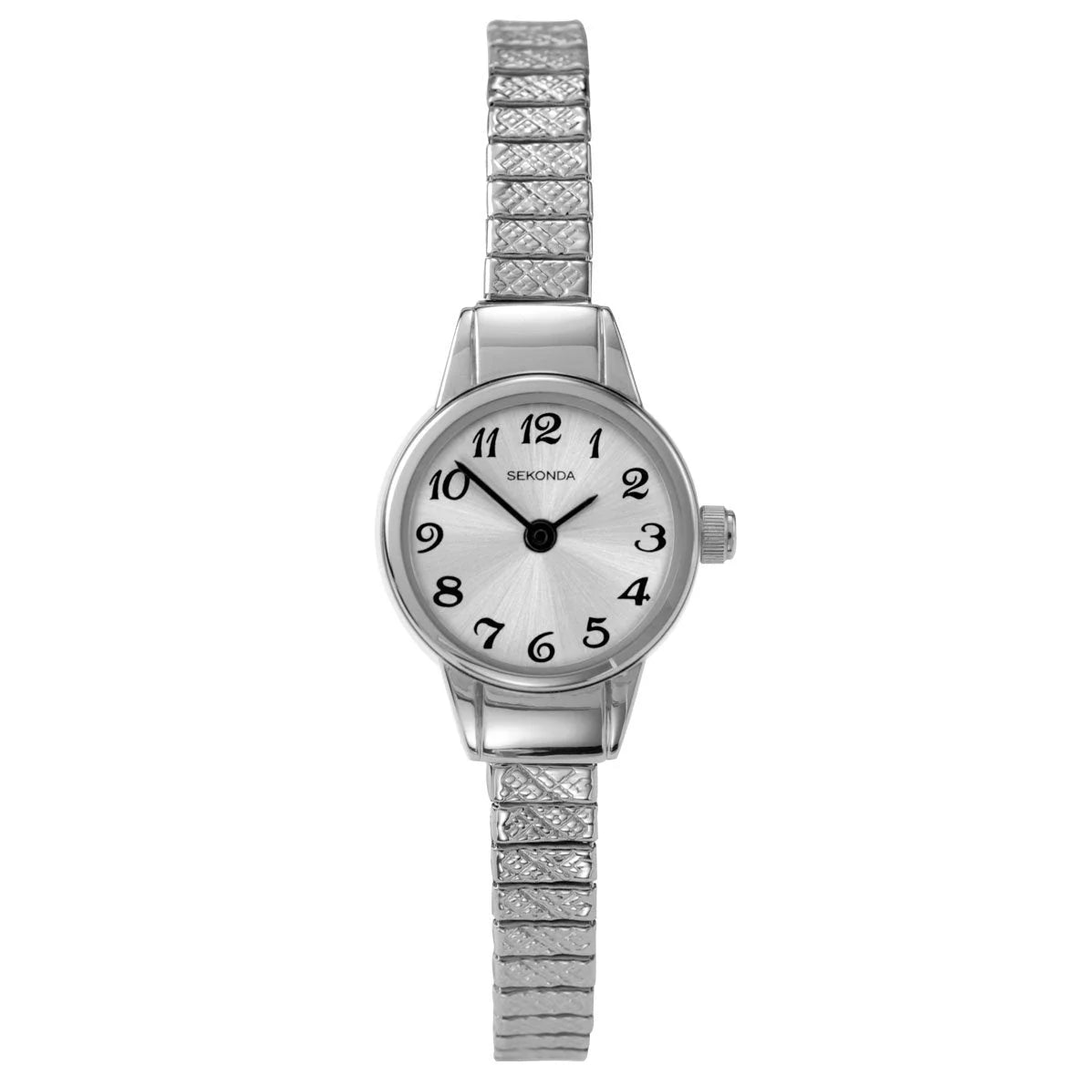 SEKONDA WOMENS WATCH SILVER DIAL SC AND EXPANDABLE BAND. SK4472