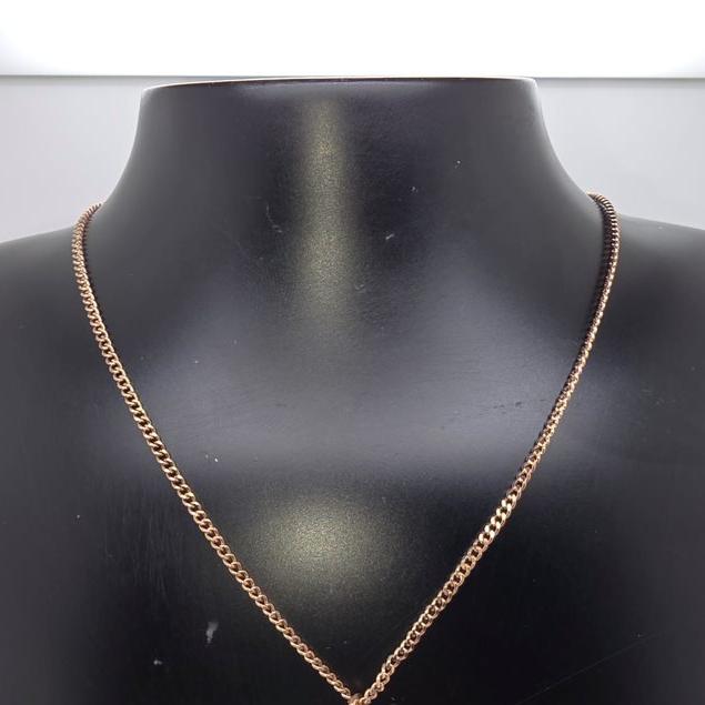 STERLING SILVER ROSE GOLD PLATED 45CM CURB CHAIN 3.3GRAMS