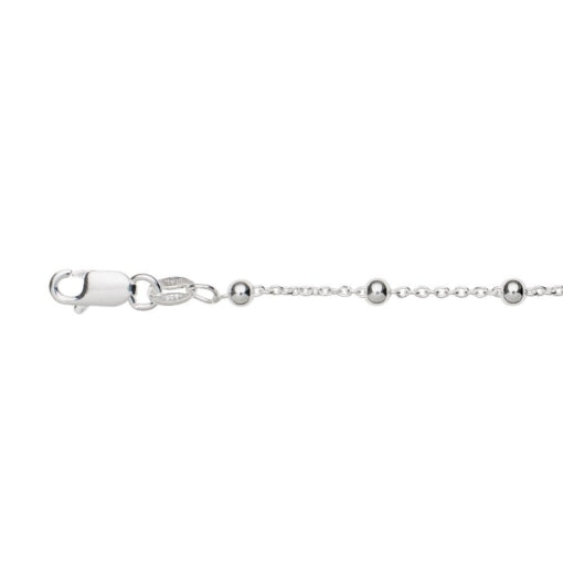 STERLING SILVER 24CM TRACE CHAIN AND BALL ANKLET.