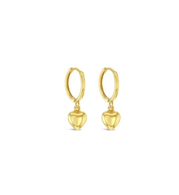 9CT YELLOW GOLD HUGGIE EARRINGS.