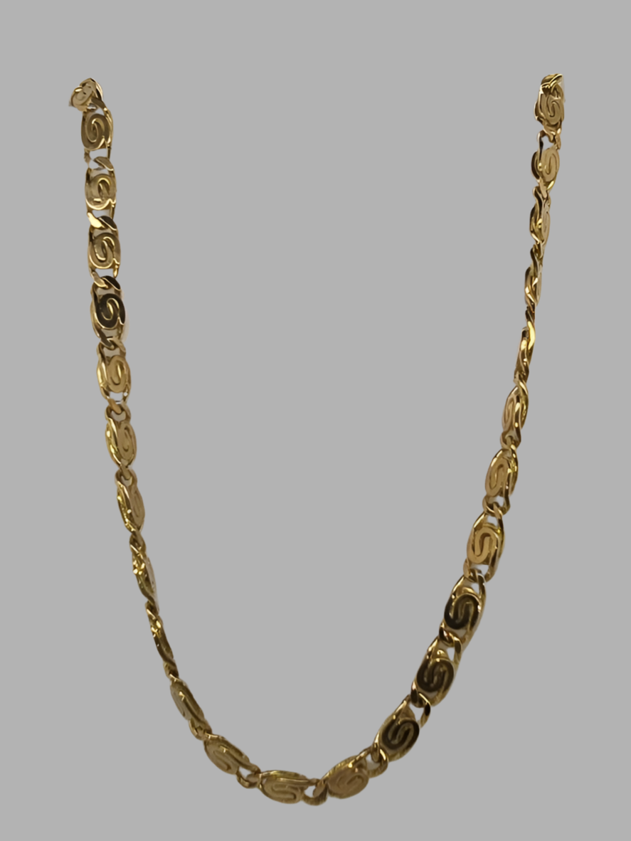 9CT YELLOW GOLD 45CM 20.7G FANCY NECKLACE