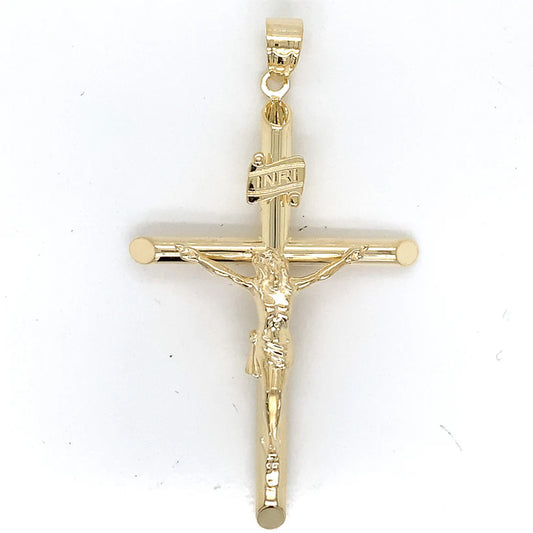 9CT YELLOW GOLD IMPORTED LARGE CRUCIFIX