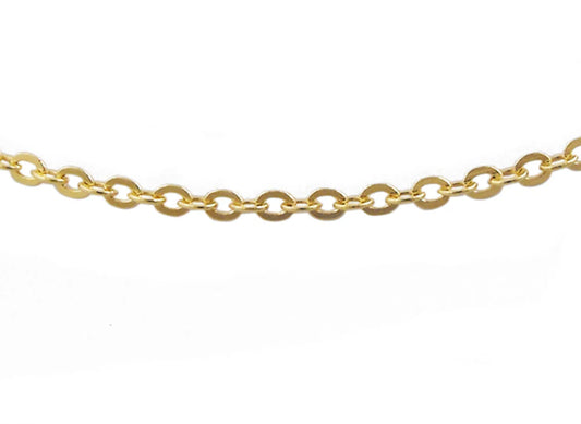 18CT YELLOW GOLD 45CM IMPORTED ITALIAN OVAL TRACE CHAIN 2.27GRAMS