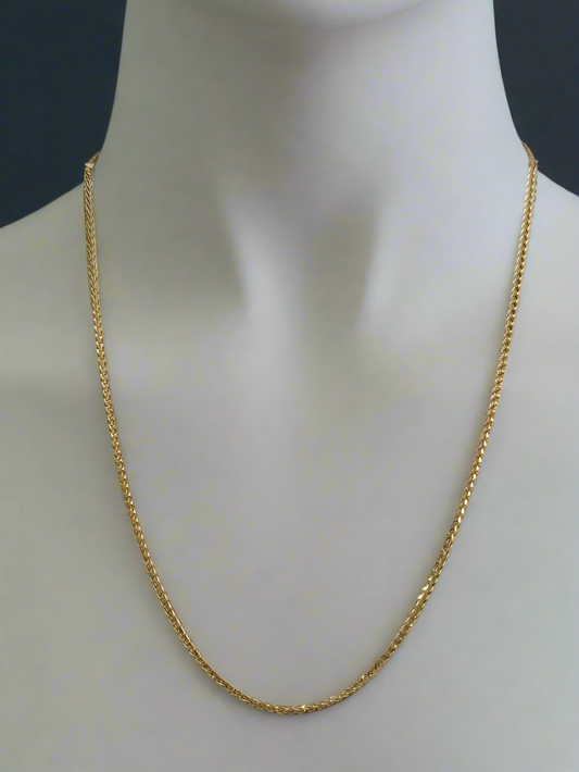 9CT YELLOW GOLD ITALIAN IMPORTED 50CM ADJUSABLE FOXTAIL CHAIN