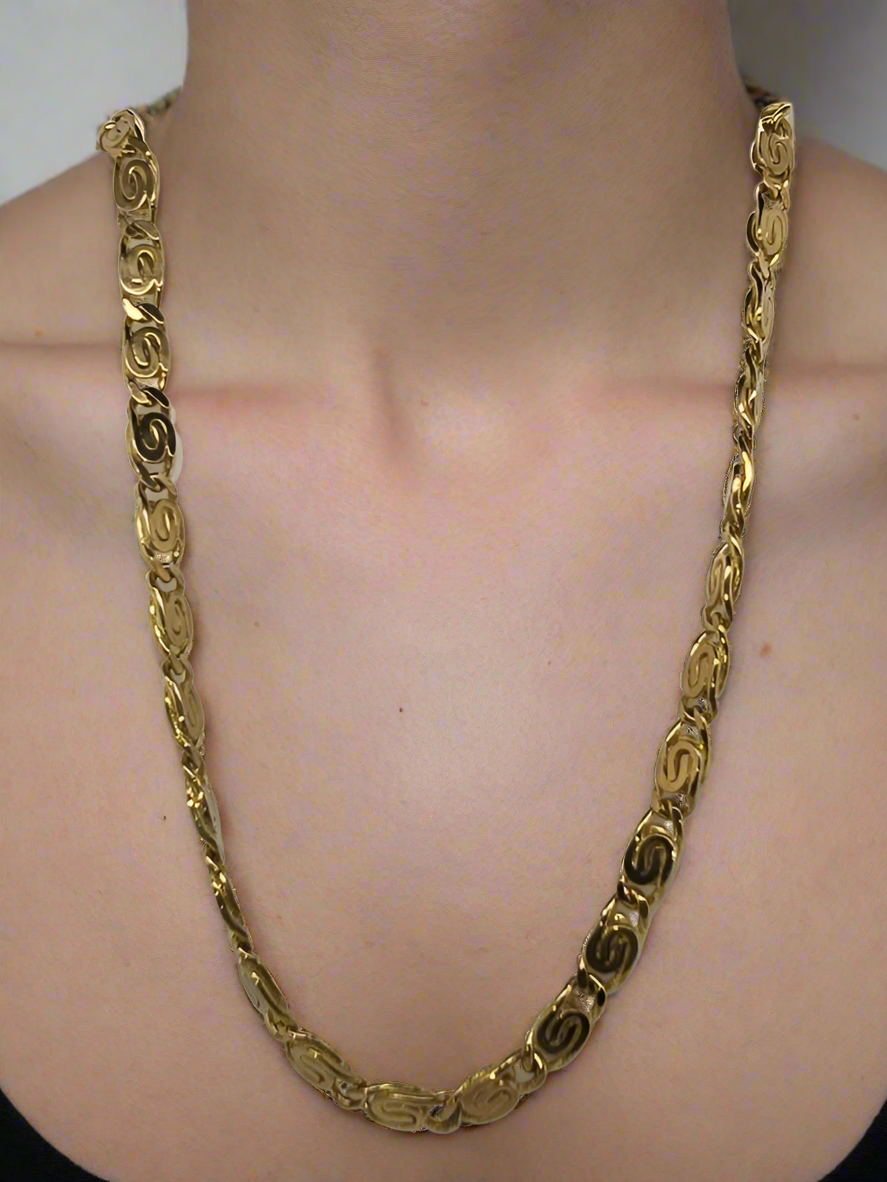 9CT YELLOW GOLD 45CM 20.7G FANCY NECKLACE