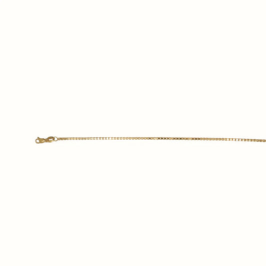 9CT YELLOW GOLD IMPORTED 45CM X 1.4MM BOX CHAIN 5.2GRAMS
