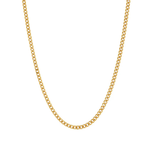 9CT YELLOW GOLD ITALIAN SOLID 50CM X 1MM CURB CHAIN.