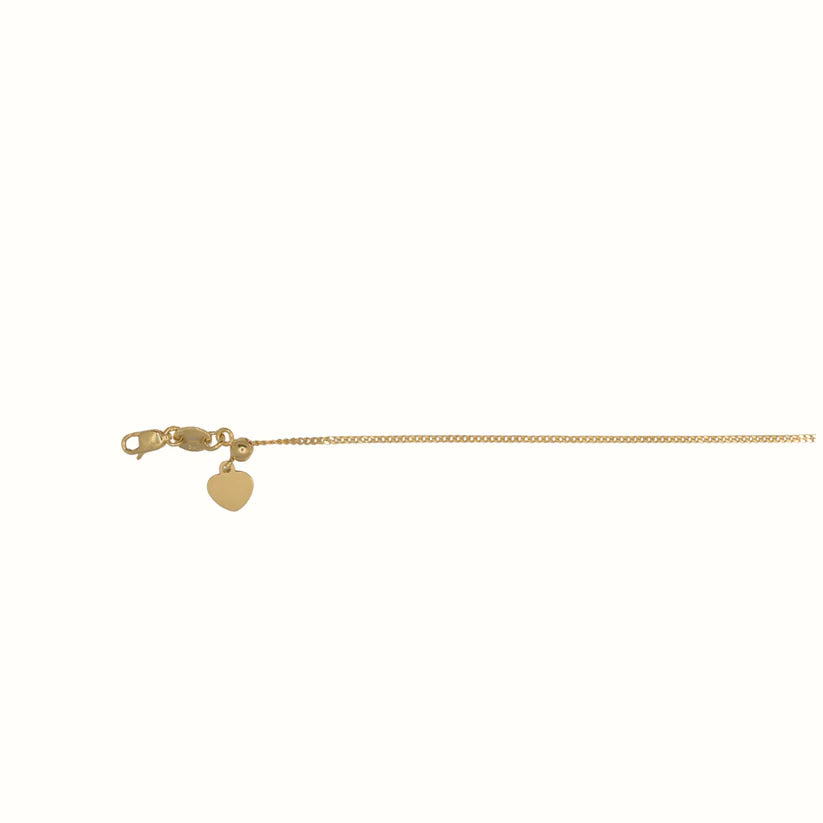 9CT YELLOW GOLD ITALIAN SOLID 50CM X 1MM CURB CHAIN.