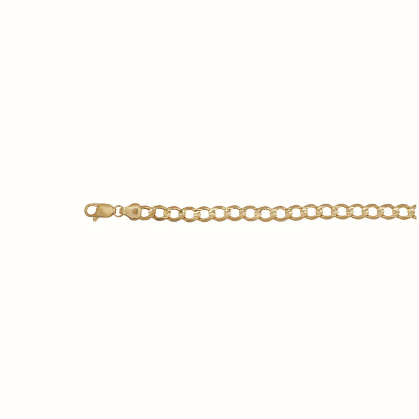 9CT YELLOW GOLD IMPORTED 55CM FLAT CURB CHAIN