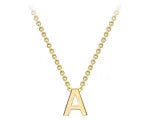 9CT YELLOW GOLD MINI 5MM A INITIAL 38-43CM NECKLACE.