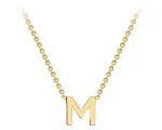 9CT YELLOW GOLD MINI 5MM M INITIAL 38-43CM NECKLACE.