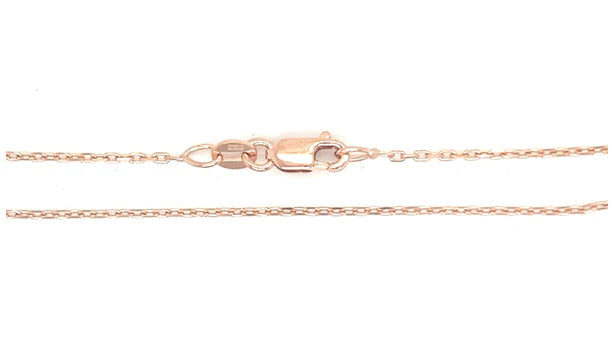 9CT ROSE GOLD ITALIAN 45CM DIAMOND CUT TRACE CHAIN .