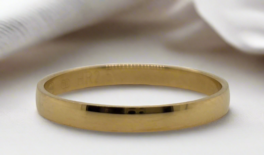 18CT YELLOW GOLD HALF ROUND WEDDING RING