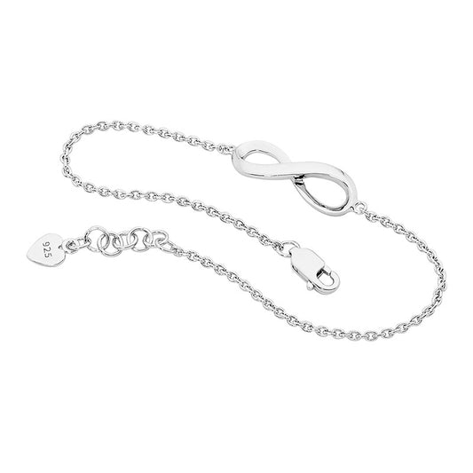 ELLANI STERLING SILVER RHODIUM PLATED INFINITY BRACELET. B197