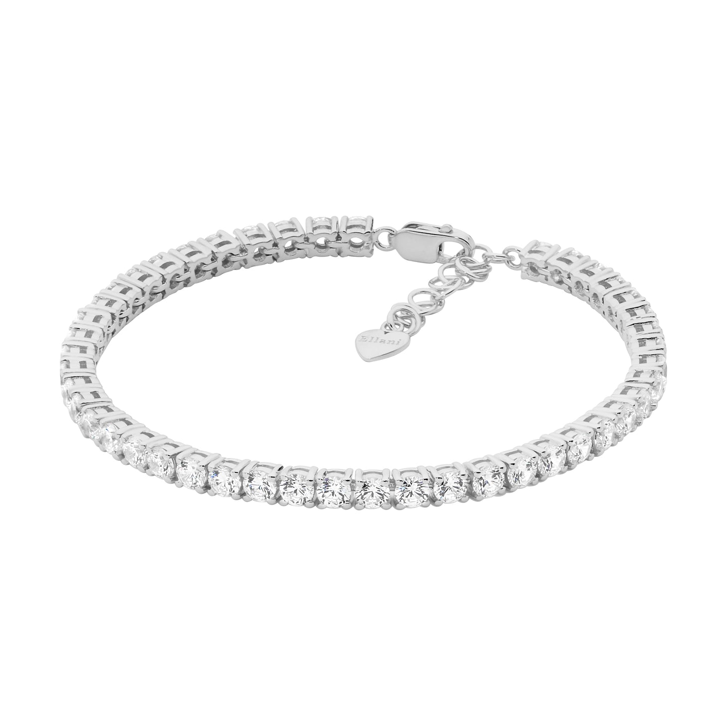 ELLANI STERLING SILVER CUBIC ZIRCONIA TENNIS BRACELET.