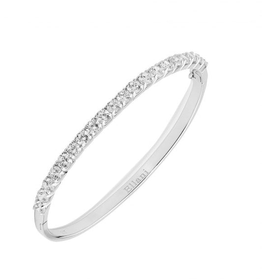 ELLANI RHODIUM PLATED STERLING SILVER BANGLE. B224