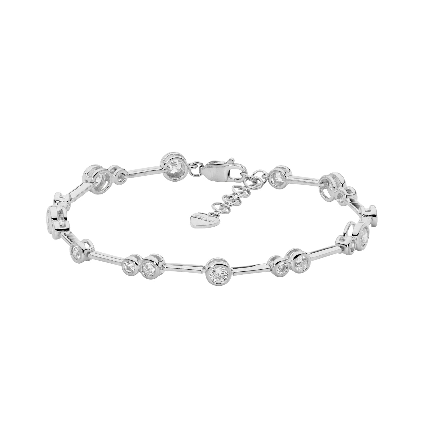ELLANI STERLING SILVER CUBIC ZIRCONIA AND BAR BRACELET