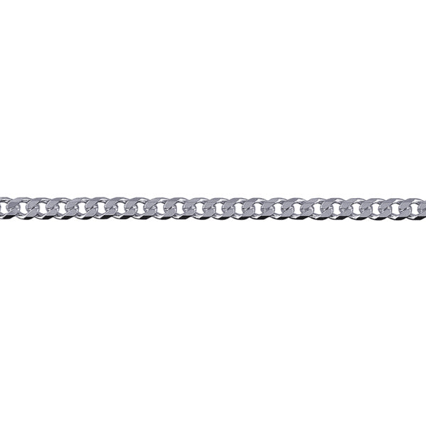 STERLING SILVER 19CM BEVELLED DIAMOND CUT CURB BRACELET 5.2GRAMS