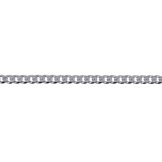 STERLING SILVER 19CM BEVELLED DIAMOND CUT CURB BRACELET 5.2GRAMS