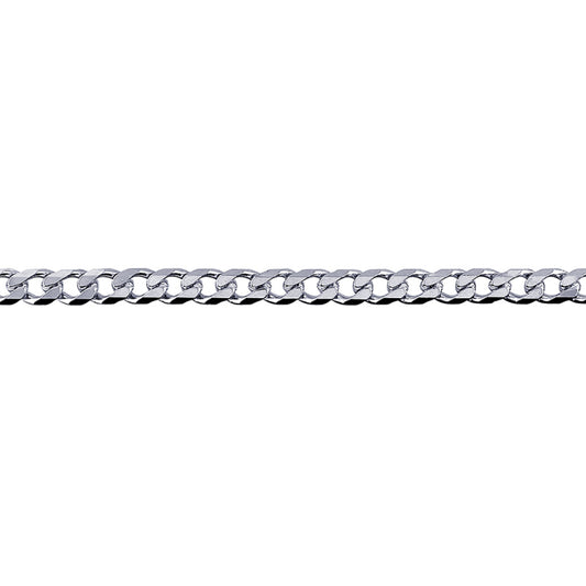 STERLING SILVER SOLID 19CM X 4.1MM WIDE DIAMOND CUT CURB BRACELET