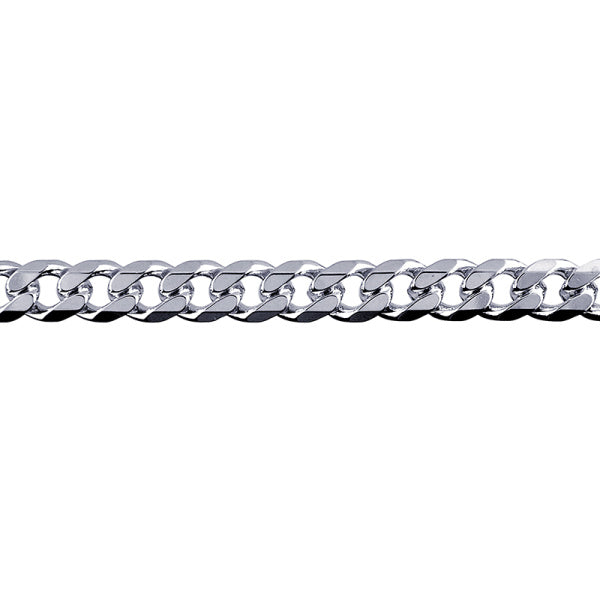 STERLING SILVER SOLID DIAMOND CUT 21CM X 6.8MM WIDE CURB BRACELET